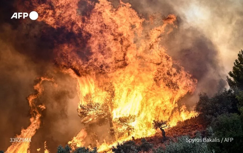 Incendio forestal en Grecia