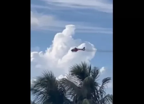 Captan el momento en que helicóptero de bomberos de la Oficina del Alguacil de Broward (BSO) se estrelló este lunes en Pompano Beach, Florida