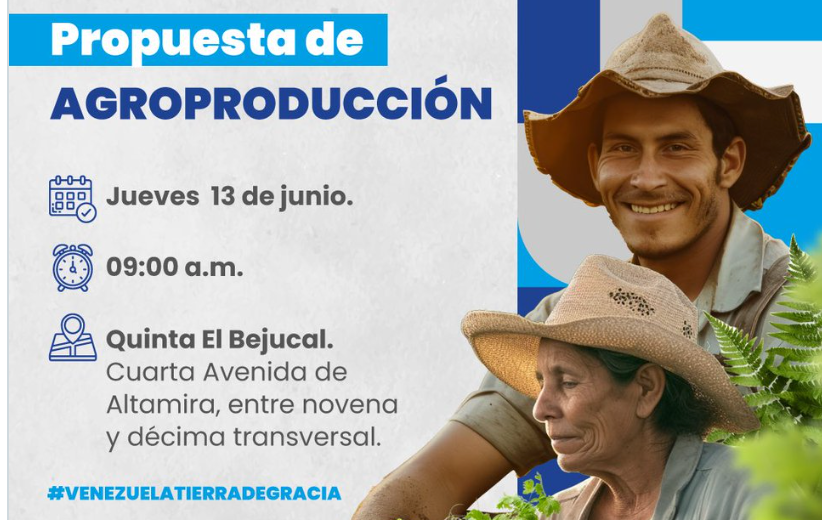 Comando con Vzla presentará su propuesta de agro producción este 13Jun